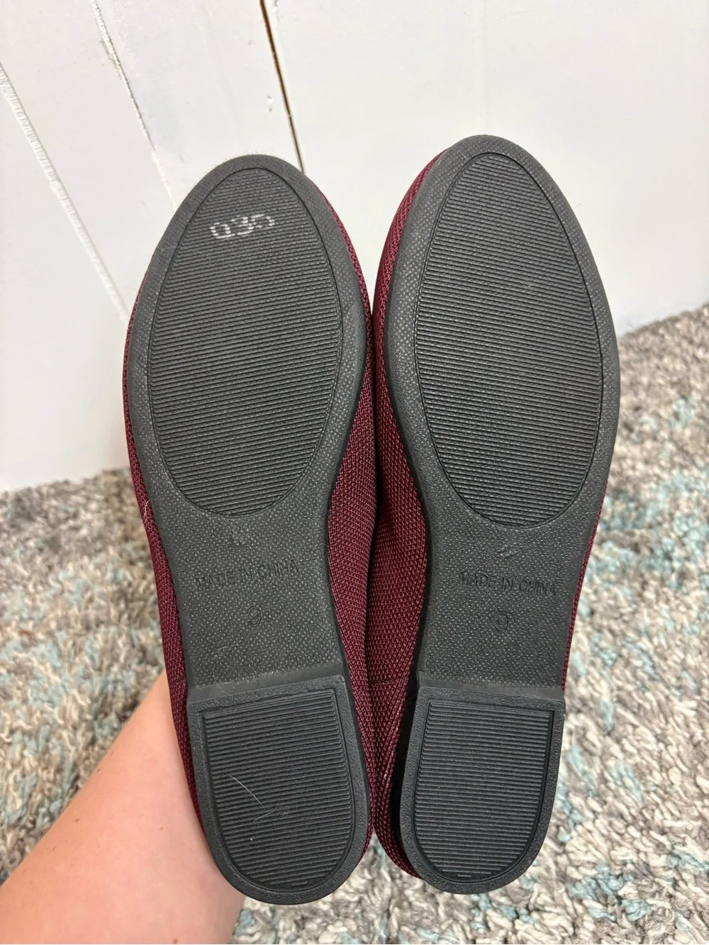 Steve Madden Shoes Womens 9 Slip On Flats Loafers Knit Lightweight Airy Maroon